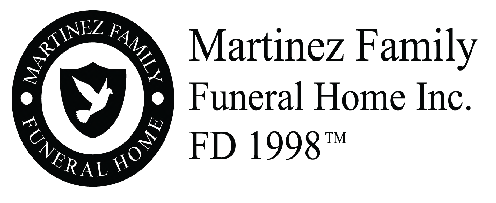 Martinez family funeral home inc logo in black